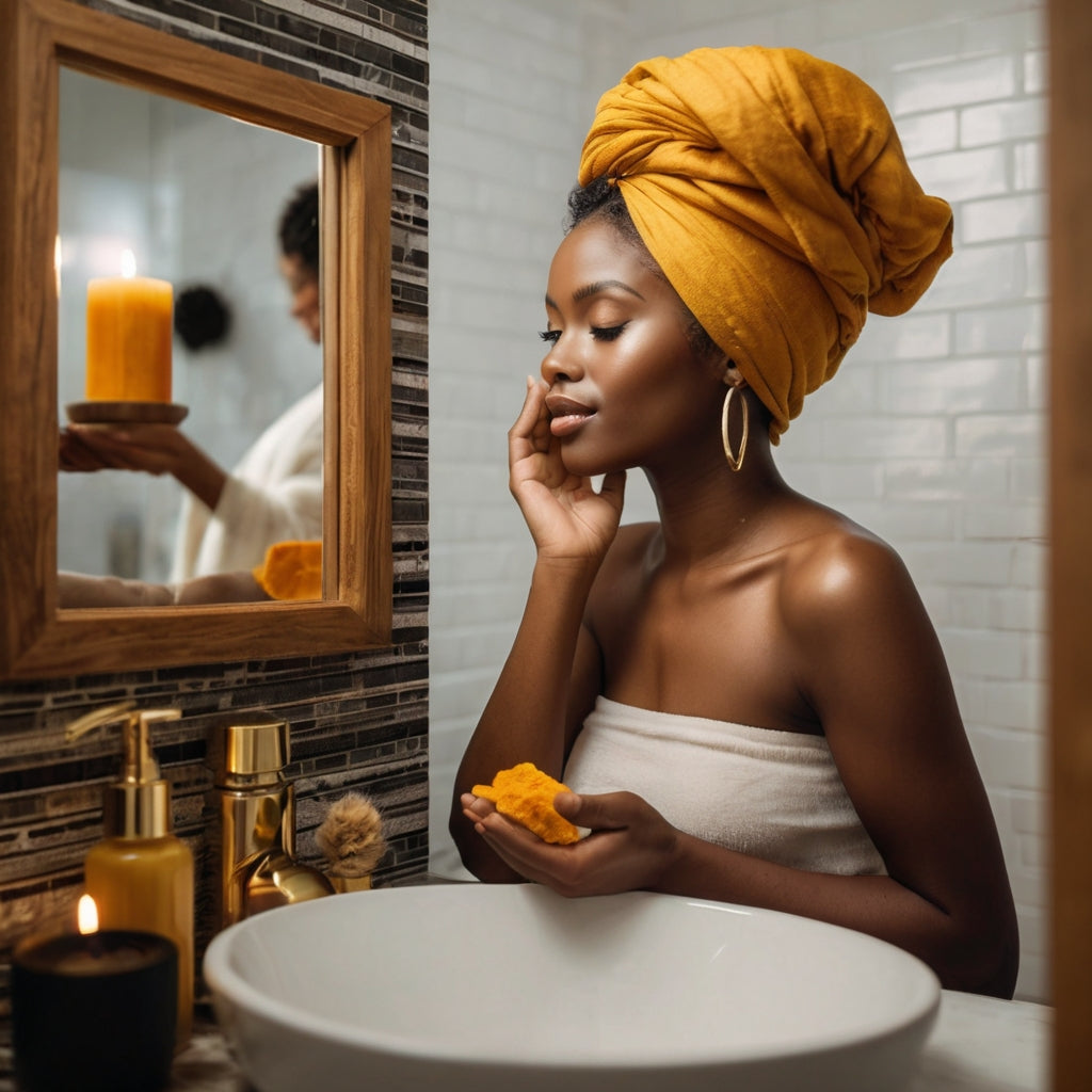 Noraske™ GlowBar – Savon Visage & Corps au Curcuma