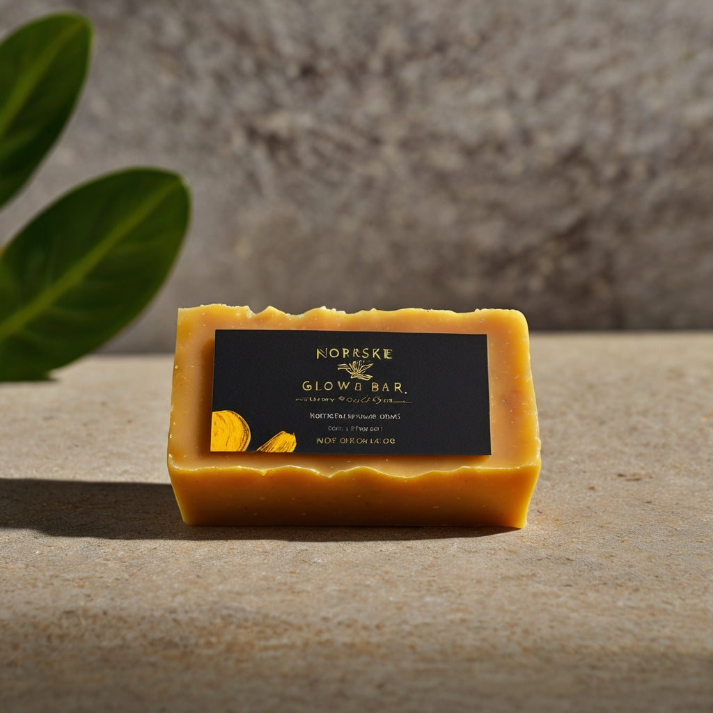 Noraske™ GlowBar – Savon Visage & Corps au Curcuma